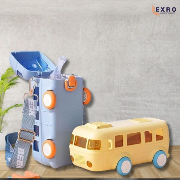 cute kids bus shape water bottle
